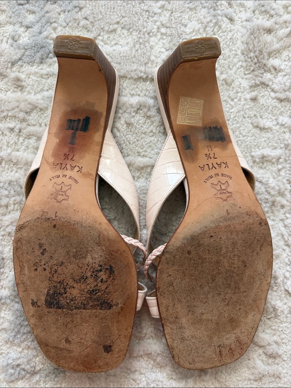 Brighton Women's Pale Blush Pink Leather Slide Mules - Picture 6 of 6